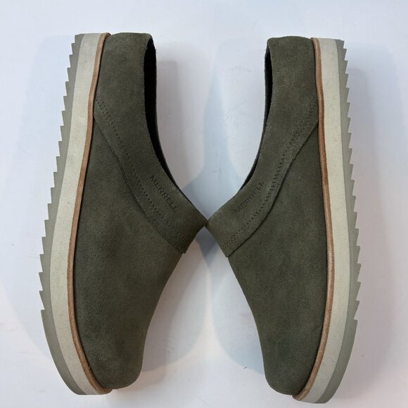 Merrell Olive Green Suede Mules - Picture 6 of 9